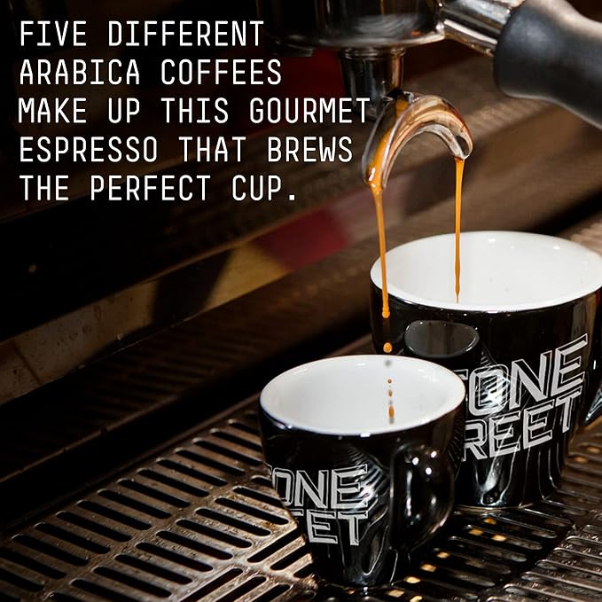 Stone Street Knee Buckling Espresso Beans, High Caffeine Coffee Blend, Dark Roast, Whole Bean, 1 LB