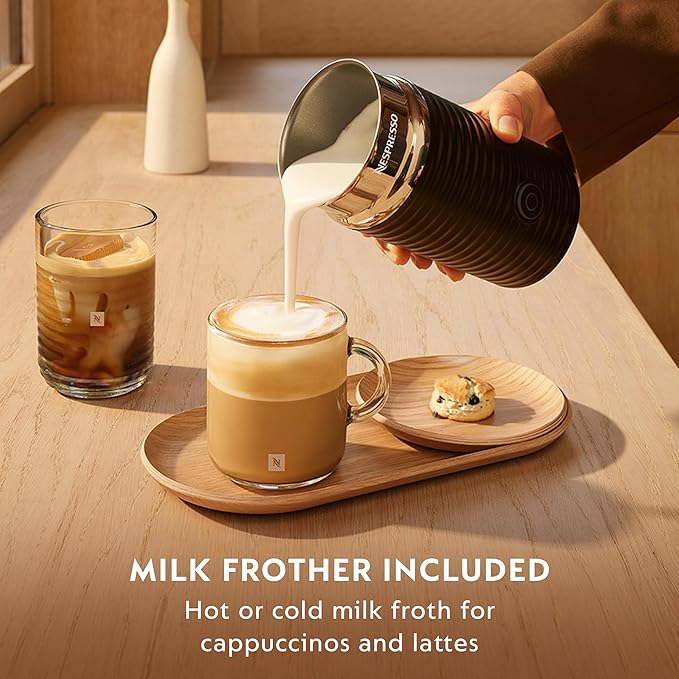 Nespresso Vertuo Pop+ Coffee and Espresso Maker by Breville with Milk Frother, Coconut White
