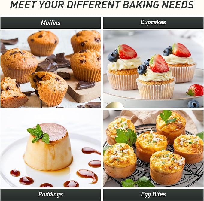 24 Cups Silicone Muffin Pan with Metal Reinforced Frame Mini Size Cupcake Pan Tray Egg Bites Silicone Circle Cookie Molds Muffin Tin Tart Pans Non Stick Toxic Oven Safe Baking Sheet Set