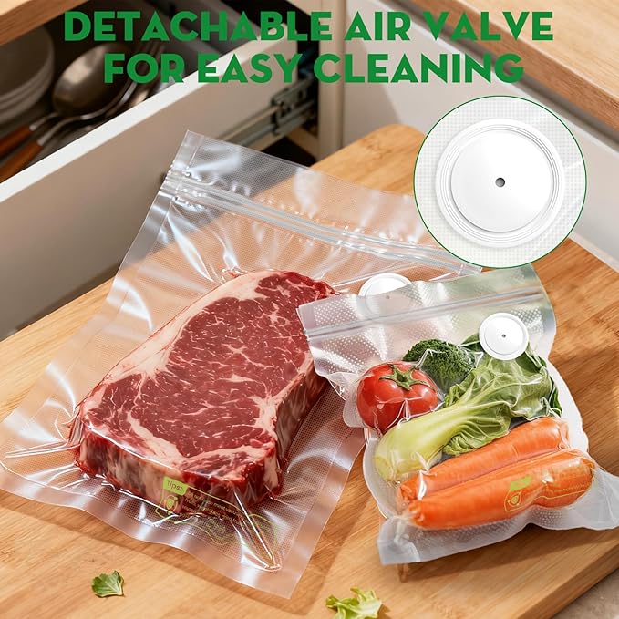 Reusable Vacuum Sealer Bags for Food, 30 BPA-Free Small (8.7 x 11.8 in, 11.8 x 13.8 in) Food Storage Bags, Freezer, Microwave, Odor-Resistant, Leak-Proof, Fit with Compact Vacuum Sealers