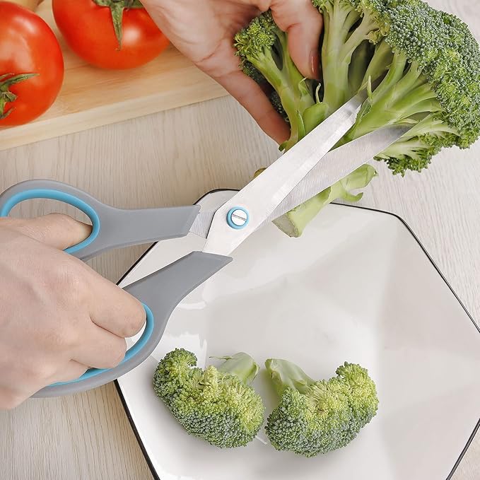 Premium Kitchen Scissors Set, Kitchen Shears, Food-Grade Stainless Steel Blades, Ergonomic Rubber Handle, Include 1 Poultry Shears and 4 All Purpose Scissors, 9.1”/9.6"/8.5"/6.4"/5.4"