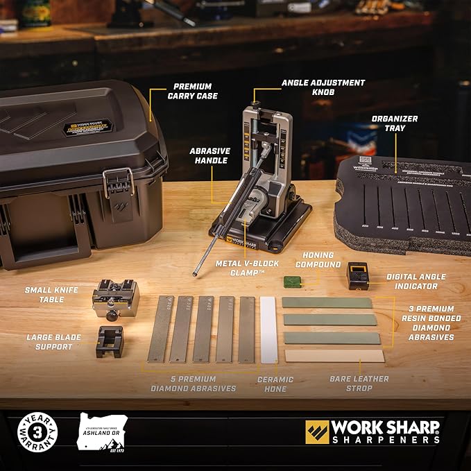 Work Sharp Professional Precision Adjust Elite Knife Sharpener Kit, Sharpen Every Knife You Own