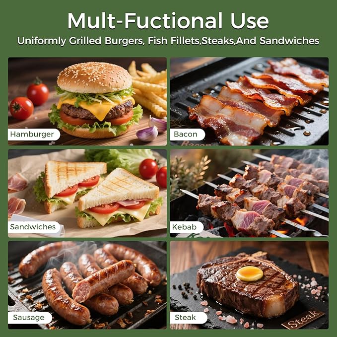 Cast Iron Smash Burger Press (2PCS),Grill Bacon Meat Press Tool,Perfect for Blackstone, Camp Chef, Weber Grills & Indoor Griddles – BBQ & Cookout Must-Have (Round & Rectangle (Flat Bottom)
