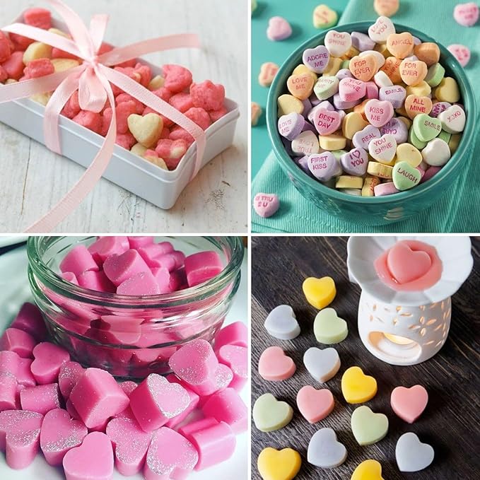 Silicone Molds for Wax Melts, 2 Pack Silicone Mini Heart Molds with 2 Droppers, Heart Candy Molds Silicone Molds for Gummies Chocolate Ice Cube Jelly Cake Soap Candle DIY Gifts