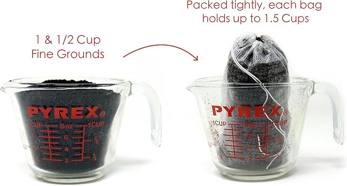 No Mess Cold Brew Coffee Filters - Easy, Single Use Filter Sock Packs, Disposable, Biodegradable Fine Mesh Brewing Bags for Concentrate, French/Cold Press Kit, Hot Tea in Mason Jar or Pitcher