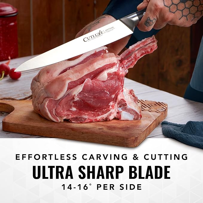 Cutluxe Chef Knife Set, 7 PCS Professional Chef's Knife Set – Razor Sharp German Steel, Full Tang, Ergonomic Handles – Artisan Series