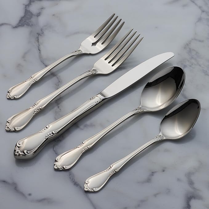 Oneida Chateau Fine Flatware Set, 18/8 Stainless, Set of 4 Salad Forks