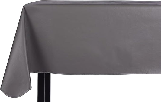 Yourtablecloth Heavy Duty Vinyl Rectangle or Square Tablecloth – 6 Gauge Heavy Duty Tablecloth – Flannel Backed – Wipeable Tablecloth with Vivid Colors & Many Sizes 52 x 70 Gray