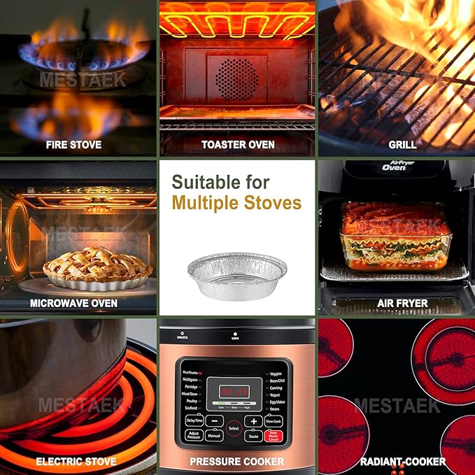 7" Aluminum Foil Pans with Clear Lids 50 Pack,Heavy Duty Disposable Containers for Roasting,Storing,Baking,Cooking,Recyclable