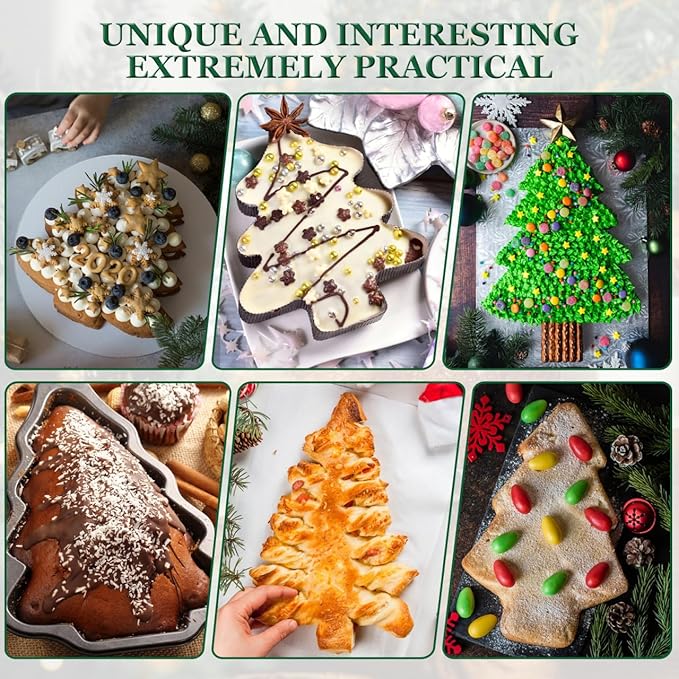 Gatuida Silicone Christmas Tree Cake Mold, Green Non-stick Baking Pan for Diy Holiday Desserts, 11. 81 X 8. 07 X 1. 85 Inches