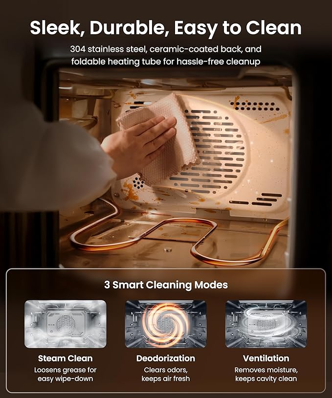 FOTILE HYZK32-E3 ChefCubii 1.1 cu. ft. 4-in-1 Steam-Combi Oven with Steam-Bake, Air Fry, Convection, Dehydrator Functions, and 50 Preset Menus,White