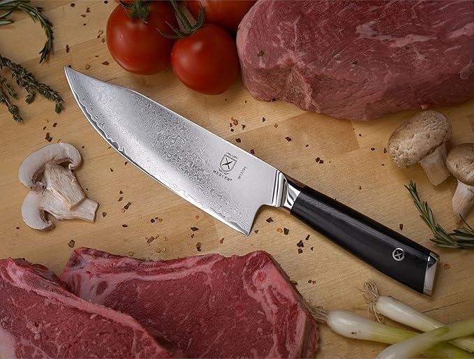 Mercer Culinary M13795 Premium Grade Super Steel, 8-Inch The Hunter Chef's Knife, G10 Handle