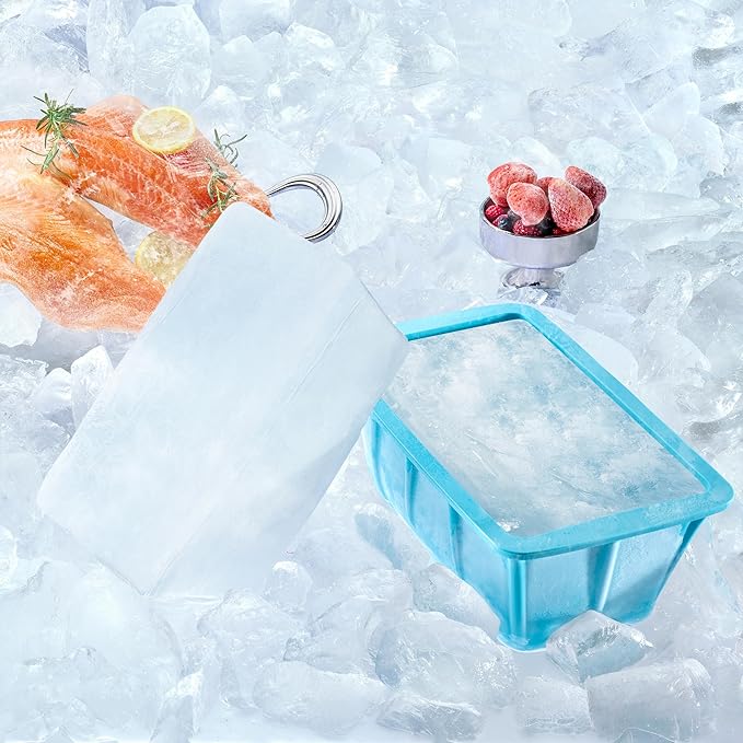 Extra Large Ice Block Mold 4-Pack (32LB),Reusable Silicone Ice Bath Accessories, Large Ice Mold for Freezer, Cold Plunge Ice Blocks,Ice Block Mold for Ice Bath, Ice Bath Ice Mold for Chiller & Therapy