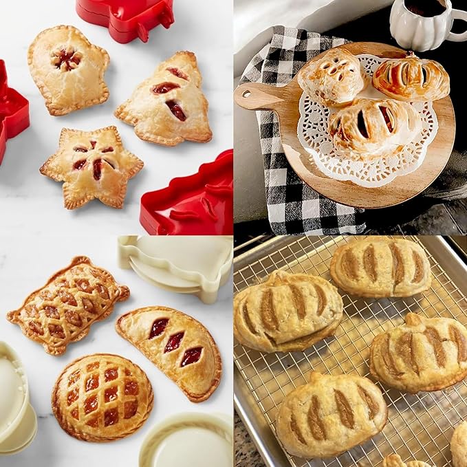 6PCS Mini Hand Pie Molds,Party Potluck Hand Pie Molds for Baking,Fits All Kinds of Festivals and Parties (6PCS-C)