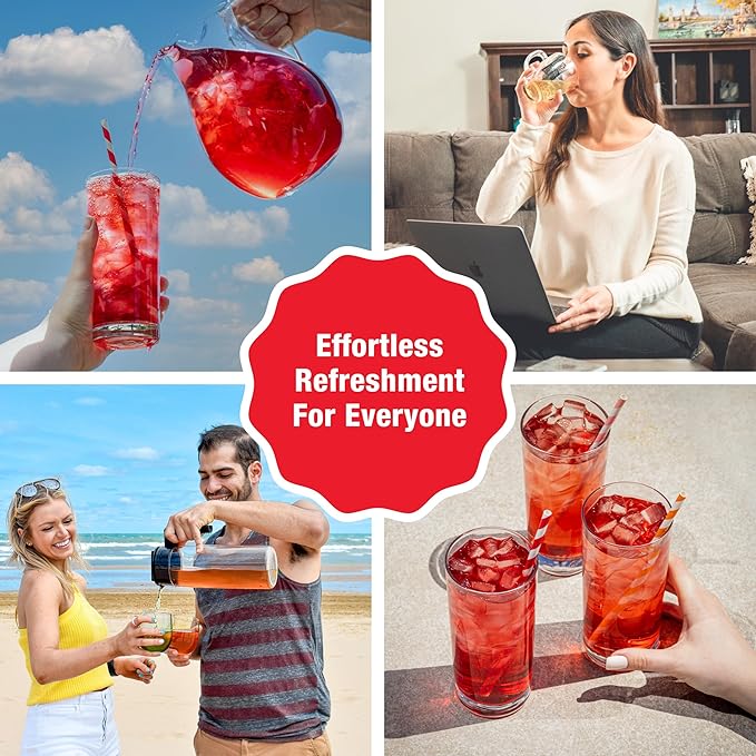Tiesta Tea - Palm Beach Punch Cold Brew Tea, Loose Leaf, Fruit Punch Herbal Blend, Premium Iced Blend, Non-Caffeinated, 10 Cold Brew Bags, Makes One 64oz Pitcher Each