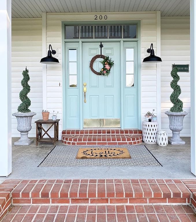 Steel Lighting Co. Gardena Barn Light | Outdoor Wall Mounted | 16" Dome | 11" Gooseneck | Farmhouse Light Made in America | Dark Bronze Exterior/Brass Interior