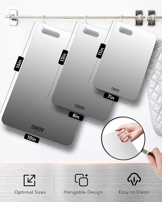 Titanium Cutting Board,Premium Titanium Cutting Board Set of 3, Pure Kitchen Chopping Boards, Non-Toxic & Dishwasher Safe for Meat, Fruit, and Vegetables (3PCS)