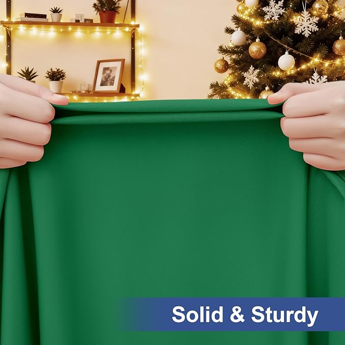 homing Rectangle Table Cloth Cover, Waterproof Polyester Elastic Fitted Tablecloth, Fits for 8 Foot Folding Tables, Washable Table Protector for Christmas, Holiday, Party (Hunter Green, 30" x 96")