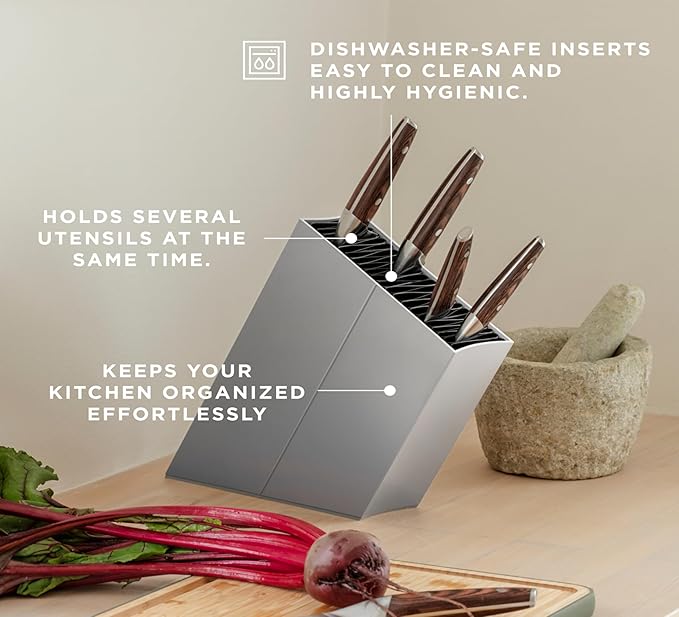 EVA SOLO | Angled Aluminum Knife Stand | Holds up to 20 knives (Sold Separatly) | Easy to Clean | Danish Design, Functionality & Quality | Silver
