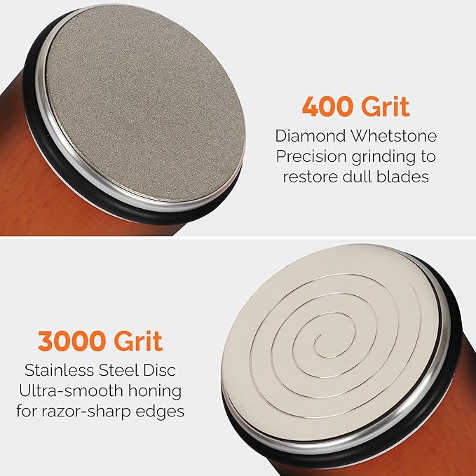 EdgeForge™ Rolling Knife Sharpener Kit - Beech Wood Magnetic Rolling Sharpener for Knives with 15 & 20 Degree Angles - Elegant Gift for Chefs & Cooks - Knife Sharpening Kit for Kitchen & Pocket Knives