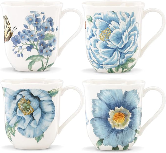 Lenox 833418 Butterfly Meadow Blue 4-Piece Mug Set