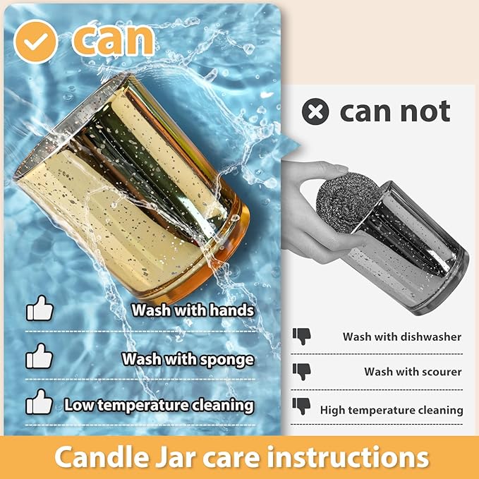 Thick Candle Jars for Making Candles 16 Pcs, 7 OZ Empty Jars with Wood Lids for Candle Making, Sample Container, Gold