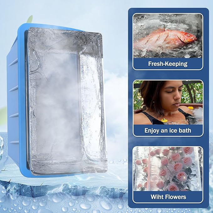 6Pack 48LB Extra Large Ice Block Molds, Silicone Large Ice Cube Molds for Cold Plunge Tub,Reusable Ice Cube Trays for Freezer,Ice Block Molds for Home Ice Bath,Cold Plunge Accessories,Ice Bath Chiller