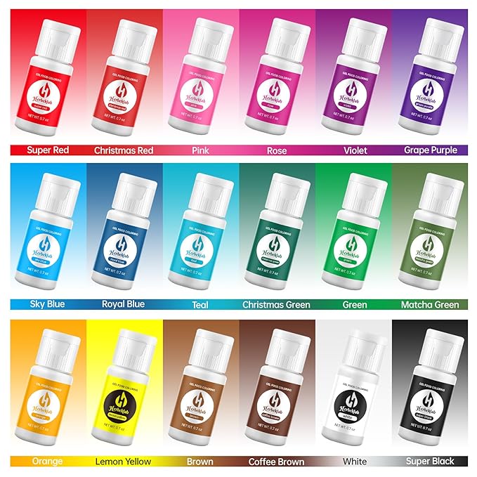 Gel Food Coloring Set – 18 Vibrant Colors, 0.7 oz Each, Concentrated Gel Based Food Dye for Baking, Icing, Cake Decorating, Cookies & Fondant
