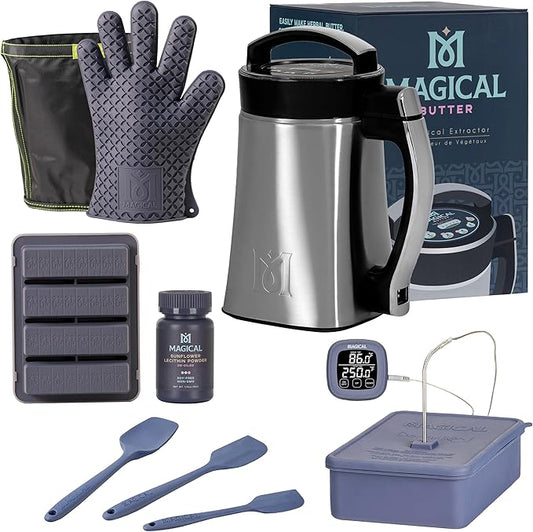 Magical Butter MB2E Butter Bundle – Infuser Machine with DecarBox, Sunflower Lecithin, Butter Tray & Spatula for Smooth, Stable Homemade Butters & Oils