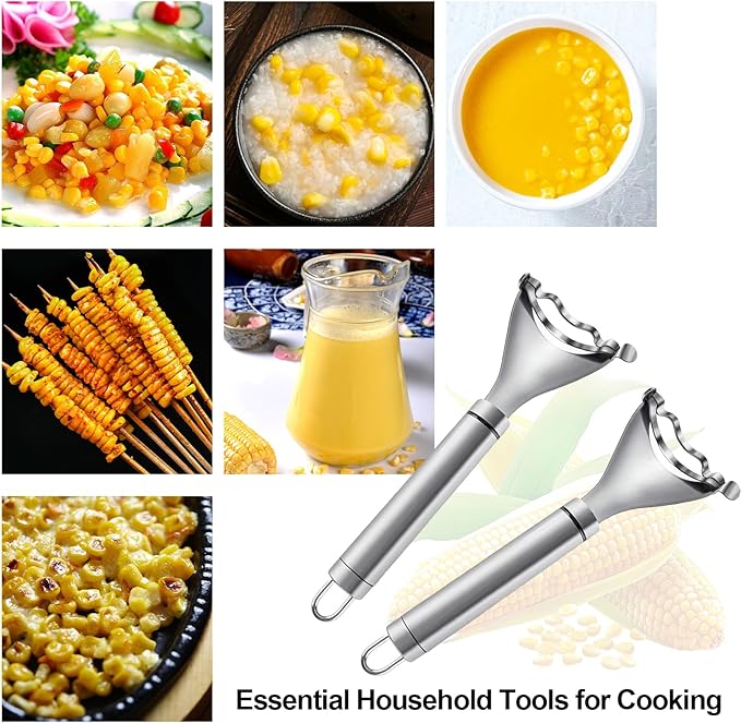 2 Pcs Corn Peeler, Corn Stripper Corn Cob Stripper Tool,Corn Stripper for Corn on the Cob Remover Tool，Corn Thresher with Ergonomic Handle，Kitchen Gadget