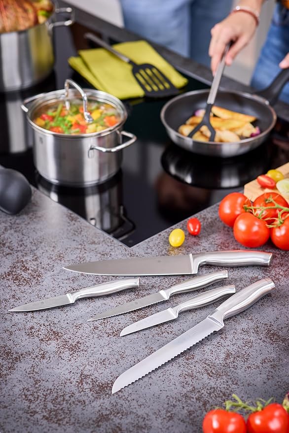 Rösle Basics Line Stainless Steel Serrated Breakfast and Snack Knife, 4.3-inch Blade