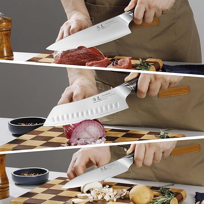 SHANGDAO Kitchen Knives Set, 3-Piece Chefs Knife Set High Carbon VG10 Stainless Steel with Ultra Sharp Blade & Professional Chef Knives, Japanese Cooking Knife with Gift Box