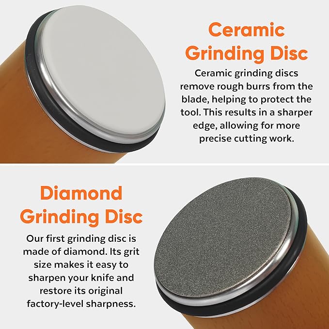Rolling Knife Sharpener Kit - Beech Wood Magnetic Rolling Sharpener for Knives with 15 & 20 Degree Angles - Elegant Gift for Chefs & Cooks - Knife Sharpening Kit for Kitchen & Pocket Knives