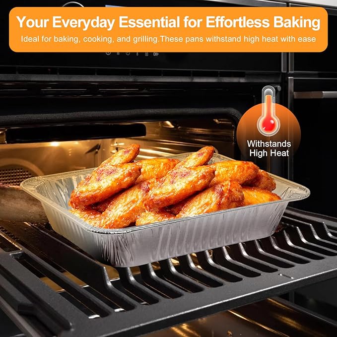 Notwoe® 100pc Disposable Aluminum Pans With Lids, 7x5(100pc) Combo Set, Disposable Baking and Cake Pan. (100 Pack w/Lids)
