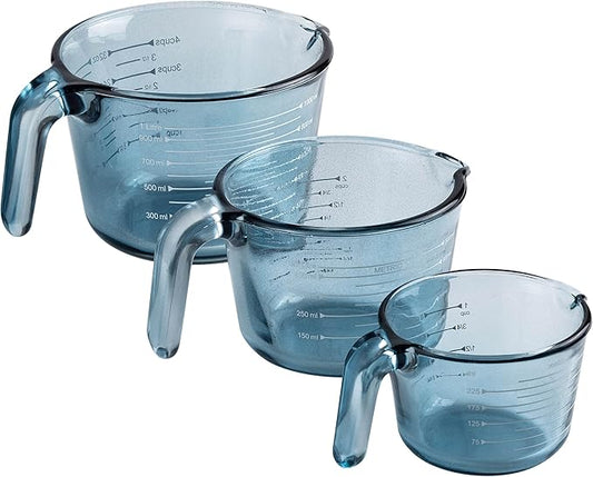 COOK WITH COLOR Glass Measuring Cups - Ideal for Cooking and Baking, Blue