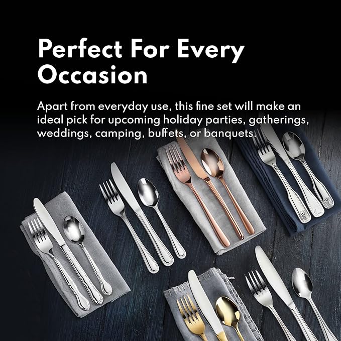 New Star Foodservice 58901 Shell Pattern, 18/0 Stainless Steel, 36 piece Flatware Set