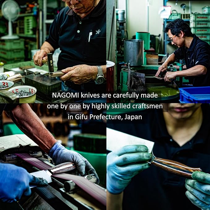 NAGOMI] 8 inch Chef Knife | Stainless Steel HRC58 Professional Japanese Kitchen Cooking Knife with Ergonomic Handle for Thick Meat and Fish | Stylish Gift Box