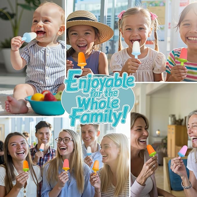 Miaowoof Silicone Popsicles Molds for Toddlers, 6-Cavity Non-BPA Premium Silicone Small Popsicle Molds, Ice Pop Mold with 6 Colorful Reusable Sticks for Kids (White)