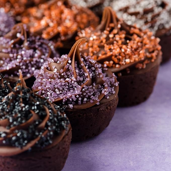 Sweets Indeed Halloween Sugar Sprinkles 4-Pack – 4.52 oz Spooky Sugar Set | White, Orange, Black & Purple Decorating Sugars | Edible Baking Decorations for Cookies, Cupcakes & Cakes