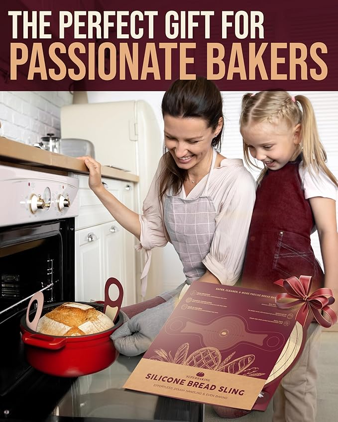 Pro Silicone Bread Sling 2 Pcs - 9in set of 2 Round 482F Heat Resistant Dough Lifter, Non-Stick Dutch Oven Liners, Long Handles, Reusable Sourdough Bread Baking Supplies, Sourdough Gifts