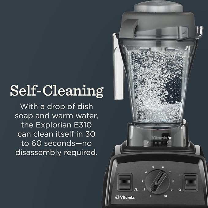 Vitamix Explorian E310 Blender, Professional-Grade Kitchen Blender for Smoothies, Soups, Juices and More, 10-Speed, Stainless Steel Blades, Self-Cleaning Kitchen Appliance, 48 Oz Container, Slate