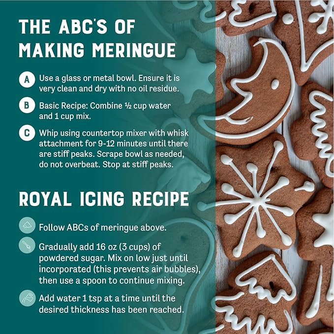 Judee's Gluten Free Meringue Powder Mix - Meringue Powder for Royal Icing - Gluten-Free Nut-Free Cookie Icing Mix - Use with Cookie Decorating Supplies - 24 Oz