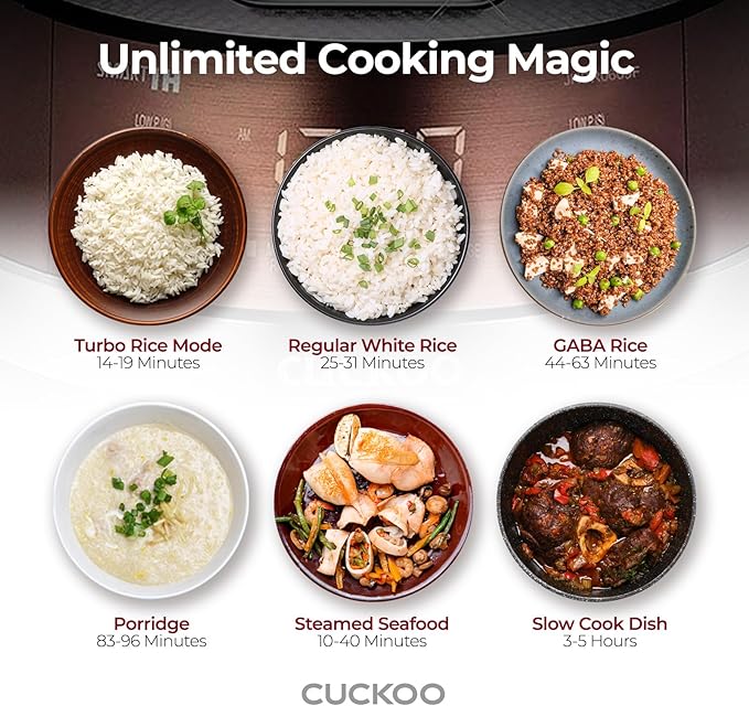 CUCKOO High Pressure Rice Cooker 10-Cup Uncooked / 20-Cup Cooked with Induction Heating Technology, Large Rice Maker with 16 Menu Options and Steam Plate, Voice Guide, Copper (CRP-JHR1009F)