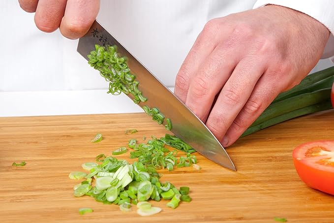 Kimura Santoku Knife, [Made in Japan], 7 inch Professional Chef Knife, Ultra Sharp High Carbon Molybdenum Stainless Steel Kitchen Knives, Chefs Knives with Ergonomic Handle - Japanese Chef's Knife