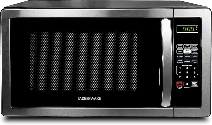Farberware FMWO11AHTBKB 1.1 Cu. Ft. Countertop Microwave Oven, Stainless Steel