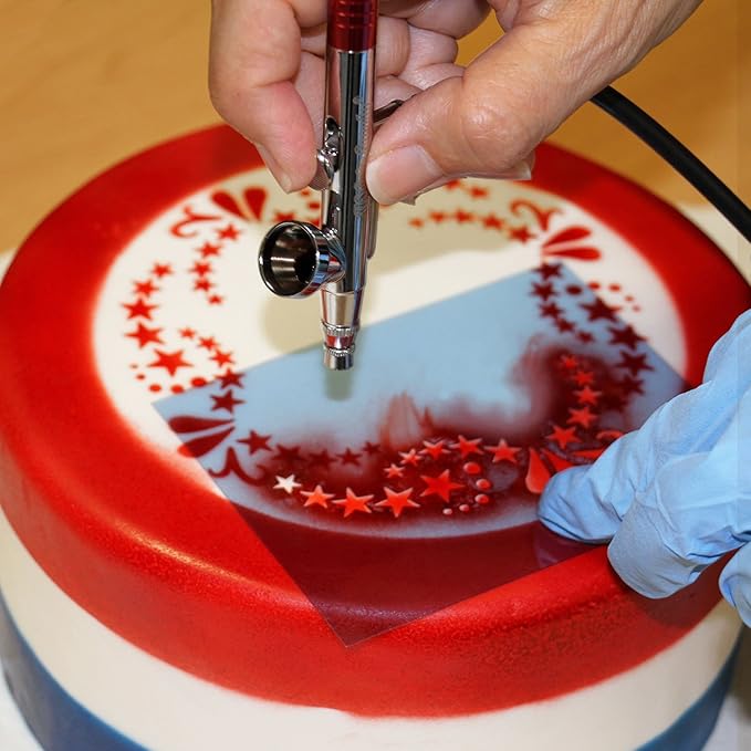 U.S. Cake Supply Complete Cake Airbrush Decorating Kit with 12 Vibrant Food Colors - Air Brush for Cake Decoration, Cupcakes, Cookies & Desserts