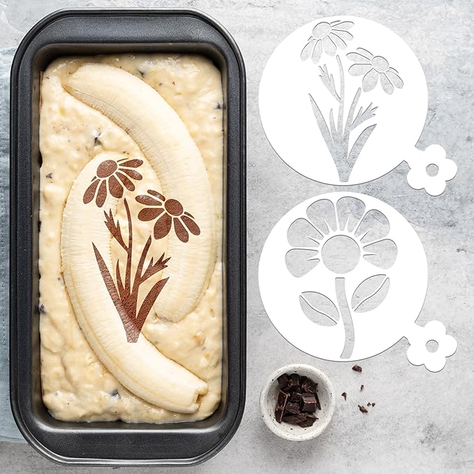 Mandala Coffee Stencils Reusable - 25 Pcs Flower Stencils for Cookies Sourdough Bread Decor, Rangoli Mandala Baking Templates
