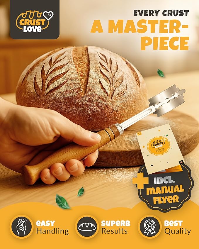 2pcs Set Bread Lame with 5 Blades – Sourdough Scoring Tool Set with Straight & Curved Scoring Knife for Sourdough and Bread Baking, Dough Scorer, Bread Scoring Tool, Bread Baking Supplies