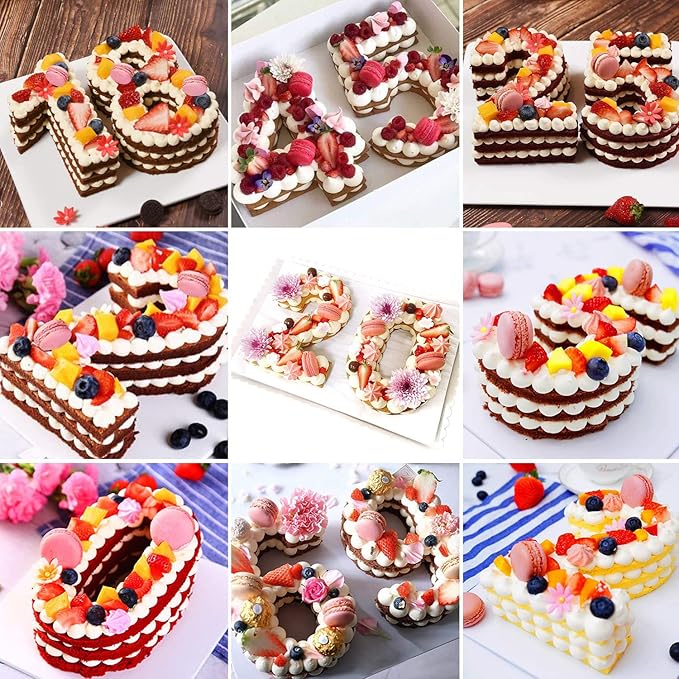 Ducodocu Large Silicone Number Cake Mould 3D Novelty Cake Pan DIY Baking Mold for Birthday Anniversary Number of 4