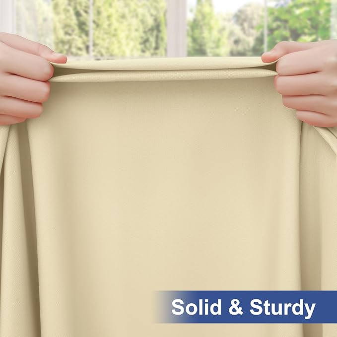 homing Rectangle Table Cloth Cover, Waterproof Polyester Elastic Fitted Tablecloth, Fits for 6 Foot Folding Tables, Washable Table Protector for Picnic, Camping, Outdoor (Champagne, 30" x 72")